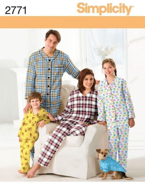 Выкройка Комплект пижам для всей семьи - Simplicity, NewLook